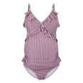 thumbnail image 5 of PEASKJP Maternity Ruffle One Piece Swimsuit One&nbsp;Shoulder&nbsp;Ribbed Pregnancy Bathing&nbsp;Suit, Hot Pink L, 5 of 5