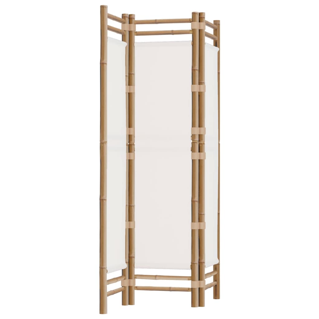 vidaXL Room Divider Foldable 6 Panel Room Divider Screen Bamboo and Canvas