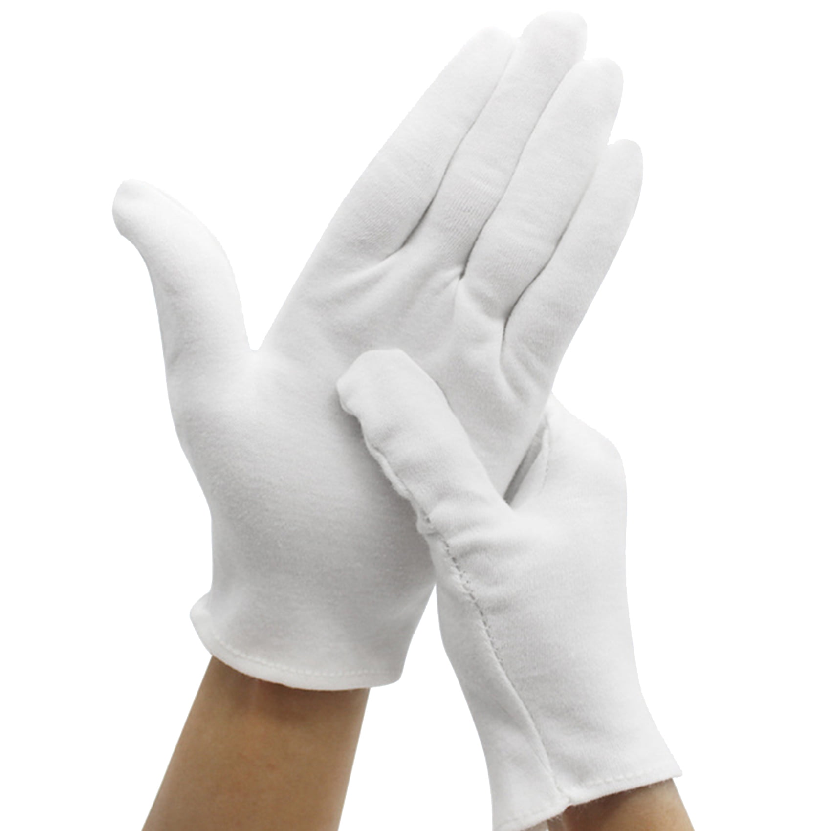 Yeacher 12 Pairs Cotton Gloves Breathable Soft Skin-Friendly Work Cosmetic Moisturizing Jewelry Inspection Gloves