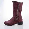 thumbnail image 4 of EGNMCR Bottes d'Hiver pour Femmes Femmes Chaussures Rétro à Semelle Plate Décontractées Grande Taille à Enfiler Chaussures à Double Fermeture Éclair, 4 of 9