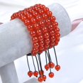 thumbnail image 2 of Natural Healing Power Gemstone Crystal Beads Unisex Adjustable Macrame Bracelets 8mm,Carnelian, 2 of 4
