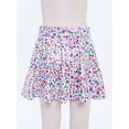 thumbnail image 4 of Lejafay Girls Flared Pleated A-Line Skirts Shiny Metallic Dance Performance Costume Cheerleading Uniform Colorful L, 4 of 7