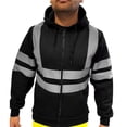 thumbnail image 1 of Économies du Nouvel An! Leutsin Chandail Réfléchissant pour Hommes, Chandail de Sécurité Haute Visibilité pour Hommes, Chandail à Capuchon Classique à Fermeture Éclair Réfléchissante, Coton Ouaté de Sécurité, 1 of 6