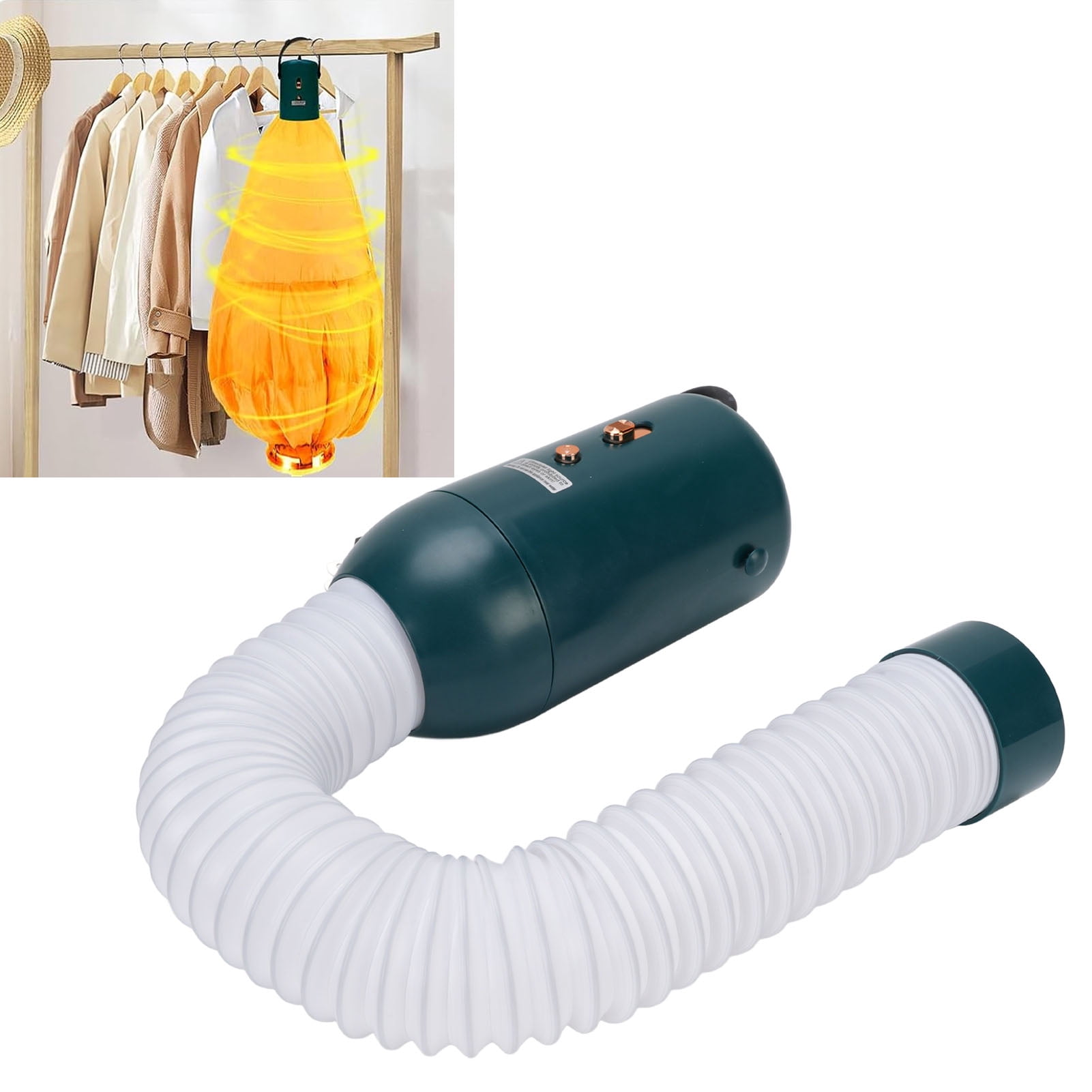 Mini Clothes Dryer, Portable Clothes Dryer with Telescopic Tube, Dryer Heater Ultraviolets Lamp, Deodorizing Function, Compact Travel Dryer for RV, Van, Apartments
