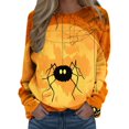 thumbnail image 1 of Pull pour Femmes Imprimé Col Rond Sweat-Shirt Ajusté Pull Mode Manches Longues Chemises d'Entraînement Blouse Ample, 1 of 4