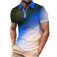 thumbnail image 1 of Birdeem T-Shirt Blouse à Fermeture Éclair pour Hommes, Décontracté, Imprimé, Manches Courtes, Col Rabattu, 1 of 12