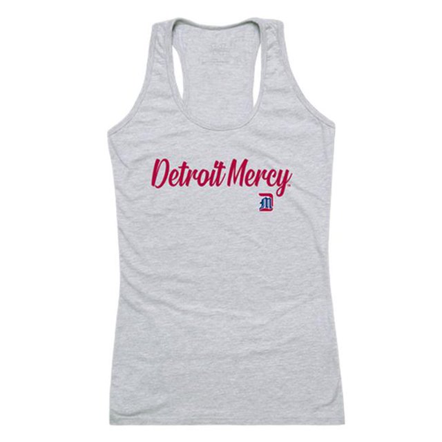W Republic 557-290-HGY-01 Women Detroit Mercy Titans Script Tank T-Shirt, Heather Grey - Small