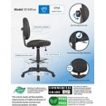 thumbnail image 3 of Boss Office Products Stand Up Fabric Drafting Stool with Foot Rest in Black, 3 of 8