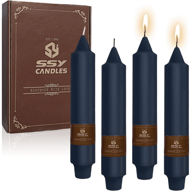 7 Inch Taper Candle Candle Sticks, 4PCS Pillar Candles Handmade Unscenteds Candlesticks for Festive, Party, Spell, Wedding, Home Decor