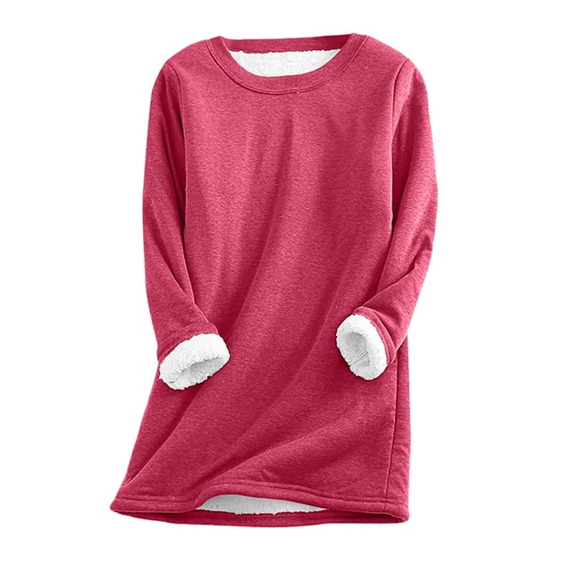 Kcodviy Hauts d'Automne pour Femmes sous-Manteau en Molleton Actif Col Rond Uni Chandails Amples Femmes Couleur Chaud Manches Longues Chandails à Capuchon Temps Froid Femmes Molleton Duveteux Décontracté Ajusté Chandails à Capuchon de Plage Femmes Ample Shi