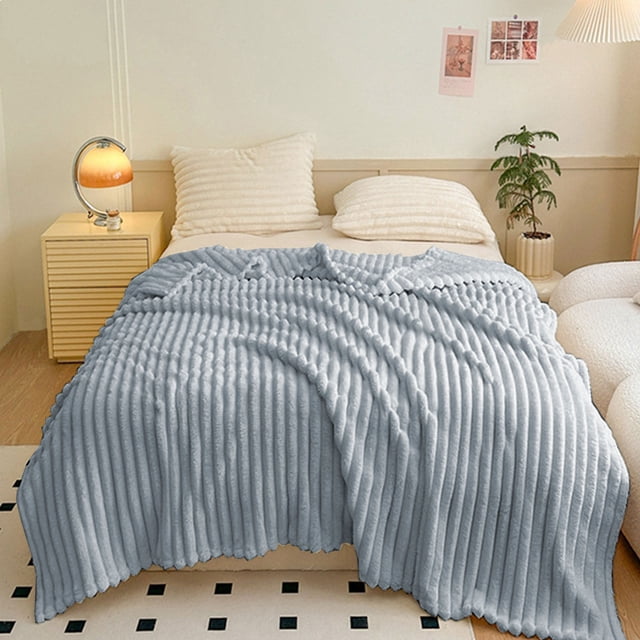 ZZkhGO Large Double Layer Raschel Blanket, Extra Warm Fleece Bed Blanket, Thick Cozy Throw for Couch Bed