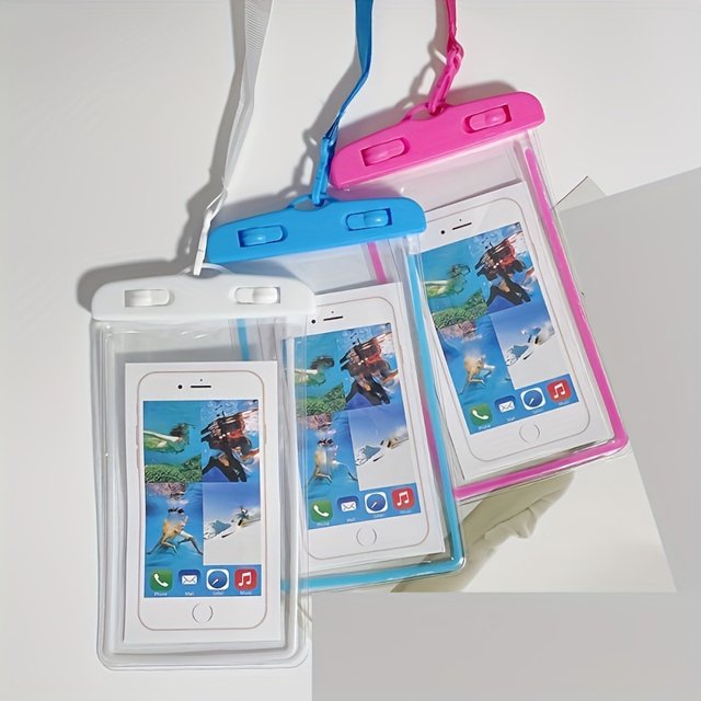 Clear Phone Case, Touch Screen Fluorescent Phone Pouch, Transparent Cellphone PVC Bag For Vacation Beach Pool Surfing Bathing Diving