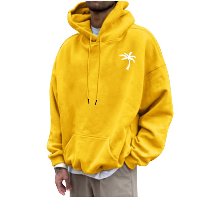 QIPOPIQ Men's Graphic Print Long Sleeve Drawstring Hoodie Pullover Sweatshirt Clearance