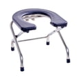 thumbnail image 3 of TISHITA Bathroom Toilet Seat Commode Stool Strong Load Capacity Comfortable Non-Slip Pad Black 33cm High, 3 of 8