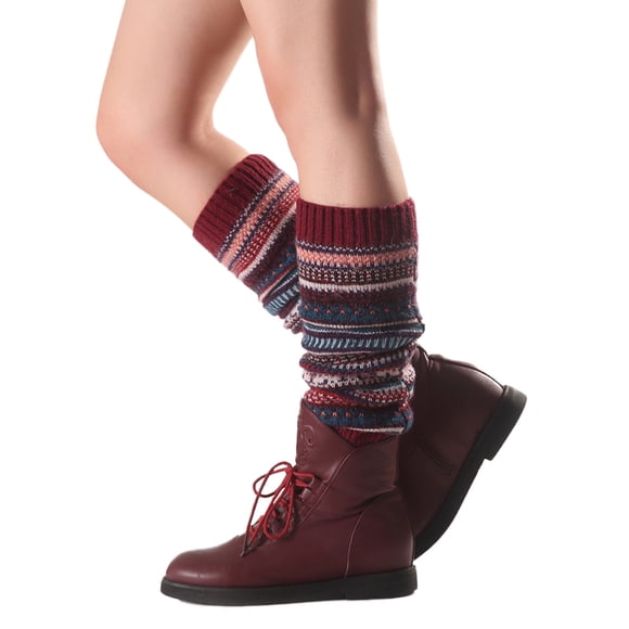 FhsagQ Socks Women Socks Open Crotch Long Leg Warmer Womens Men 80S Party Ribbed Knit Dance Sports Leg Warmer Winter Sock Socks for Women 2 Piece Women's Socks Sleep Socks Red One Size