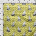 thumbnail image 3 of oneOone Viscose Chiffon Yellow Fabric Animal Cat With Text Texture Craft Projects Decor Fabric Printed By The Yard 42 Inch Wide, 3 of 4