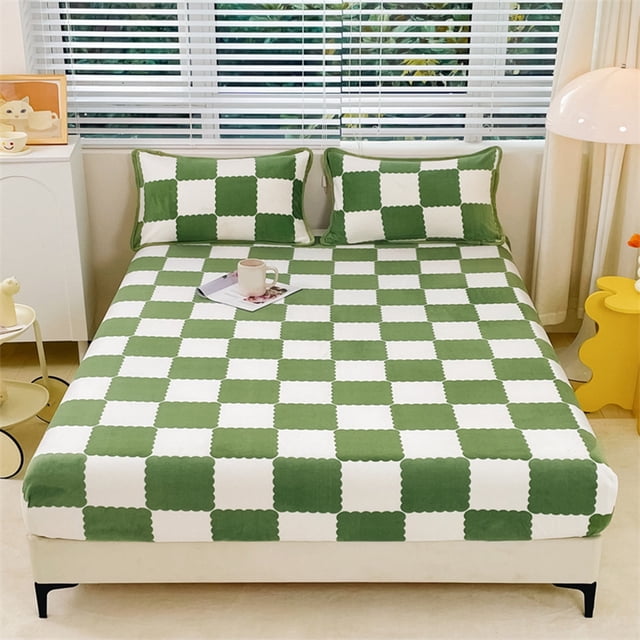 TIMIFIS Fitted Sheet Fitted Sheet Protective Cover For Bed Mattress Pocket Fitted Sheet Winter Warm Breathable Non Slip For Care Bed Sheet Quilted Fitted Sheet New Home Essentials