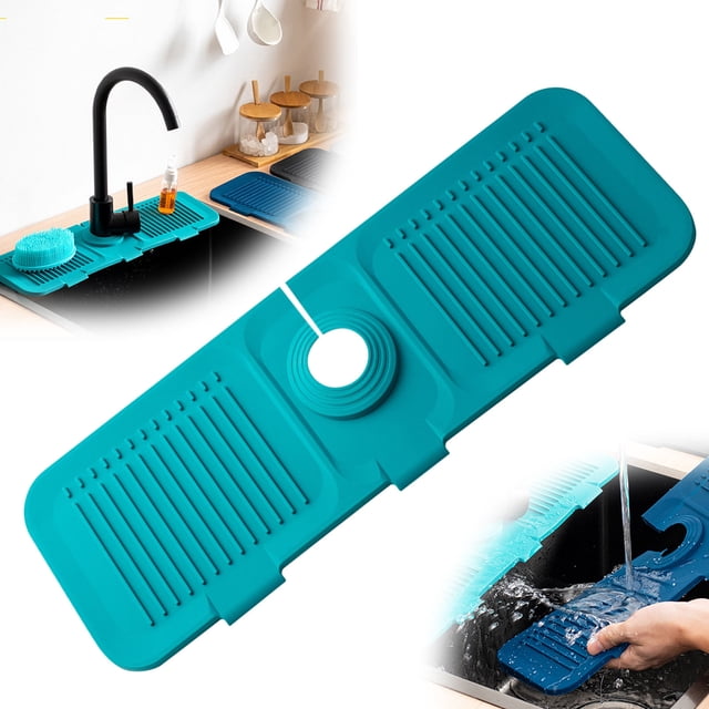 Meitianfacai Faucet Mat For Kitchen Sink 2024 New Kitchen Sink Guard Draining Mat Fast Drying Stone Sink Tray Sink Protectors Sink Faucet Mat