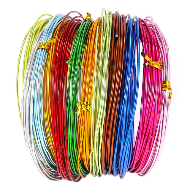 12 Rolls Aluminum Craft Wire Flexible Artistic Colored Jewely Beading Wire
