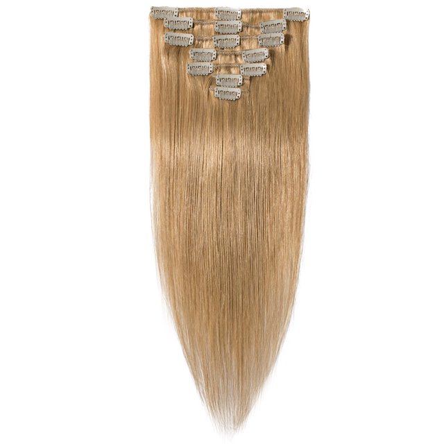 Extensions de Cheveux Humains Remy 100 % à Clip, Cheveux Humains Lisses et Soyeux, 7 Pcs, 15 clips