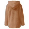 thumbnail image 3 of Innerwin Jacket Plain Ladies Outwear Autumn Long Sleeve Hoodie Coat Coffee L, 3 of 5