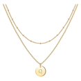 thumbnail image 1 of SIfdSeng Women's Fashion Heart Letter Necklace 26 Letters Circular Double Layer Neck Chain, 1 of 5