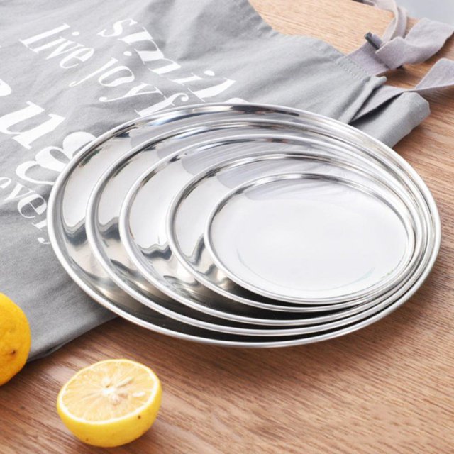 MesaSe Metal Stainless Steel Storage Tray Snack Fruit Cosmetics Organizer Dinner Plates Container Decor
