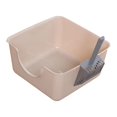 thumbnail image 3 of Esquirla Cat Litter Box Large Space Smooth Portable U Shape Lowered Front for Indoor Cats coffee, 3 of 8