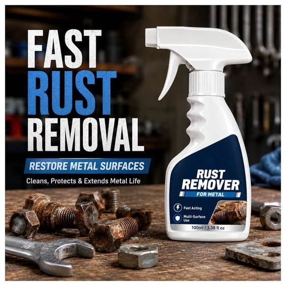 Dvkptbk 100ml Metal Rust Remover Spray Multipurpose Rust Dissolver for Metal Car Bike Tools Machinery Rust Cleaner