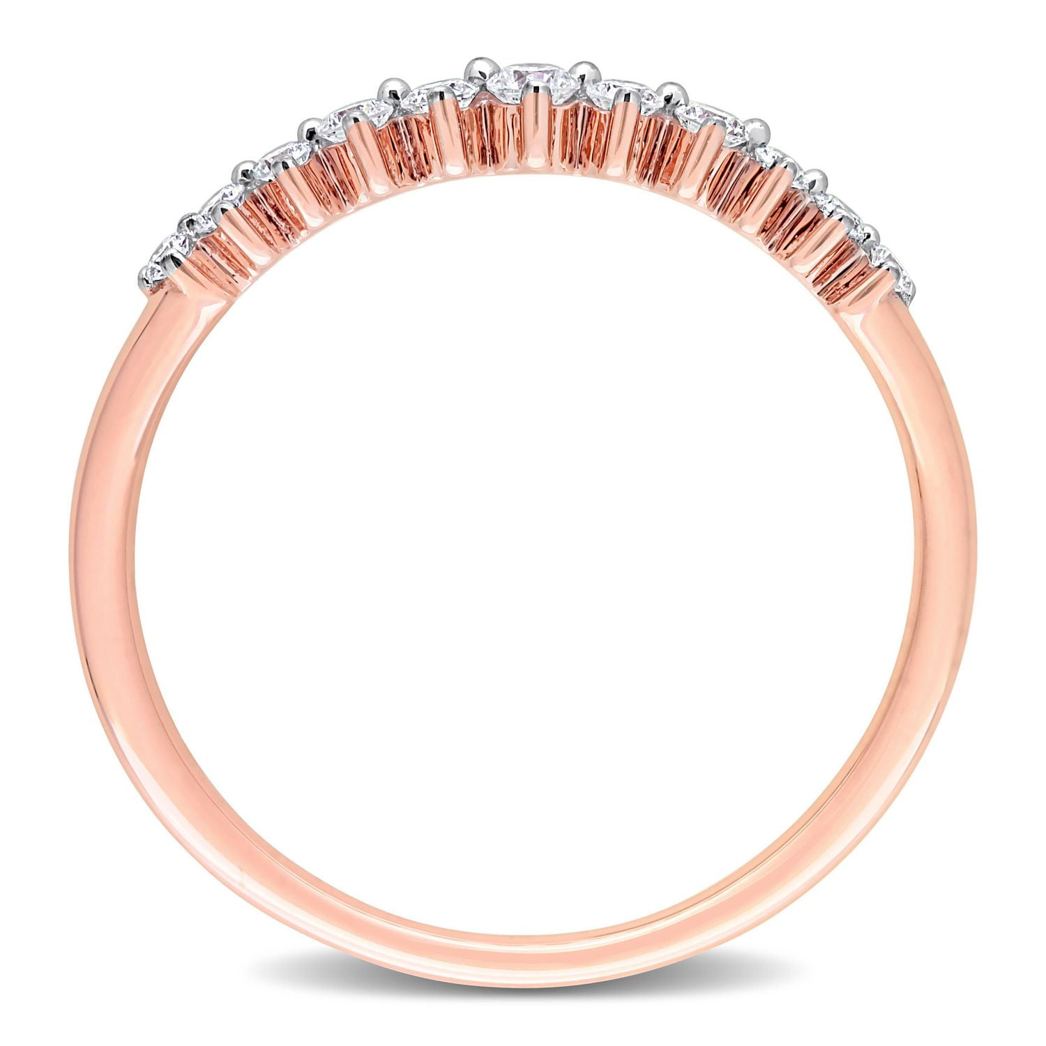 Miabella 1/5 Carat T.W. Diamond 14K Rose Gold Graduated Semi-Eternity Ring