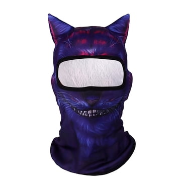 Cagoule de Ski pour Chat 3D avec Oreilles, Design d'Animal Mignon pour Festivals de Musique, Raves, Ski, Planche à Neige, Fêtes d'Halloween, Activités Extérieures, Accessoires de Costume de Sports d'Hiver