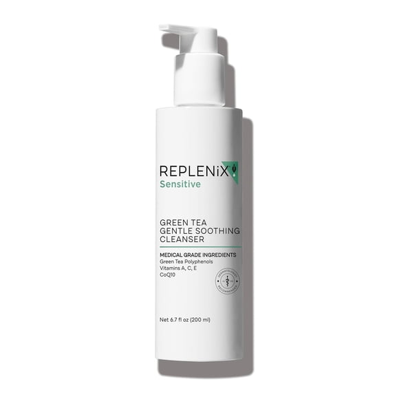 Replenix Nettoyant Apaisant Doux au Thé Vert, Nettoyant pour le Visage de Qualité Médicale pour Peau Sensible (6,7 fl oz)