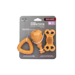 One Paw, 3 pack Bamboo Fiber Chew Dog Toys, Nylon, Small