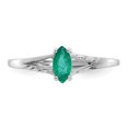 thumbnail image 4 of 10k White Gold Emerald Birthstone Ring May Gemstone, 4 of 9