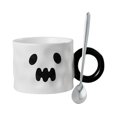 thumbnail image 1 of Ceramic Coffee Mug, Holiday Coffee Mug, Milk Juice Mug, Gift Mug, Pumpkin, Cat, white, 1 of 7