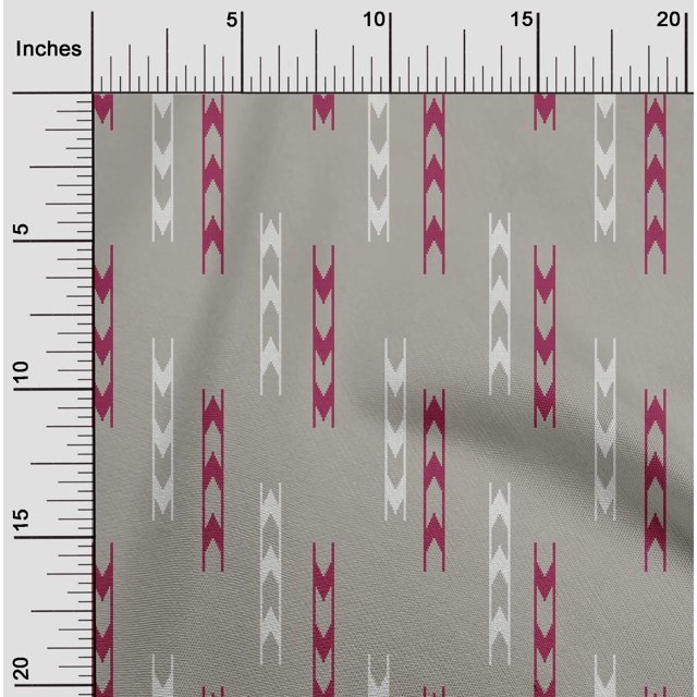 oneOone Georgette Viscose Fabric Arrow Sign Kasuri Print Sewing Fabric BTY 42 Inch Wide