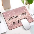 thumbnail image 2 of Pink Rose Gold Mouse Pad Glitter Gaming Mousepad Non Slip Rubber Square Small Mouse Pads for Wireless Mouse Laptop Computer Mouse Mat for Women Girly Office Desk Decor Accessories, 2 of 5