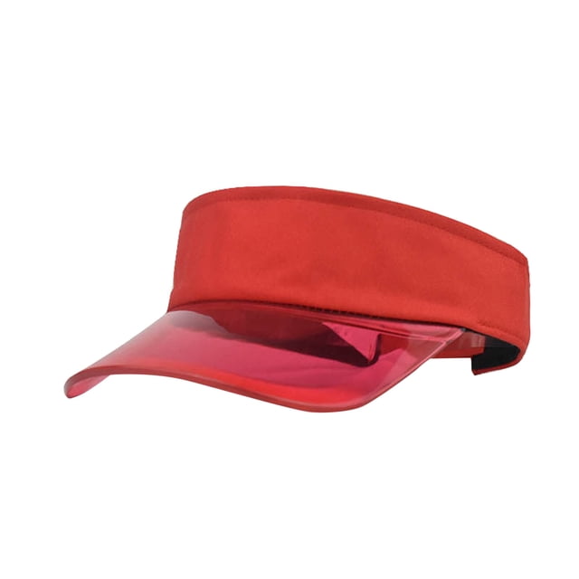 GDREDA Summer Hats for Woman Fashion Women Solid Color Sun Protection Topless Transparent Baseball Visor Cap,Red