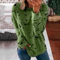 thumbnail image 2 of IROINID Liquidation Hauts pour Femmes Grande Taille Imprimé Manches Longues Confortable Respirant T-Shirt à Col Rond Hauts, Vert, 2 of 8