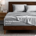 thumbnail image 4 of Bare Home Linen Sheet Set - Deep Pocket - Breathable - 3-Pieces - Twin XL, Glacier Gray, 4 of 6