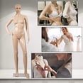 thumbnail image 2 of NiamVelo Mannequin pour Femme Corps Entier Mannequin Réaliste Robe d'Exposition du Torse Mannequin Portable Mannequin de Forme 69 Pouces Modèle Ajustable avec Base en Métal, 2 of 7
