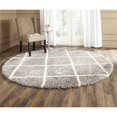 thumbnail image 2 of Safavieh Hudson Shag Collection SGH281A Ivory and Grey Round Area Rug, 7 feet in Diameter (7' Diameter), 2 of 3