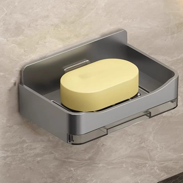 Boîte à Savon Murale, Étagère à Savon de Salle de Bain, Porte-Savon Drainant, Design Durable + Capacité de Poids, Style Moderne, Usage Domestique, Solution Gain de Place, Unité de Rangement pour Savon, YISHFHP, Blanc