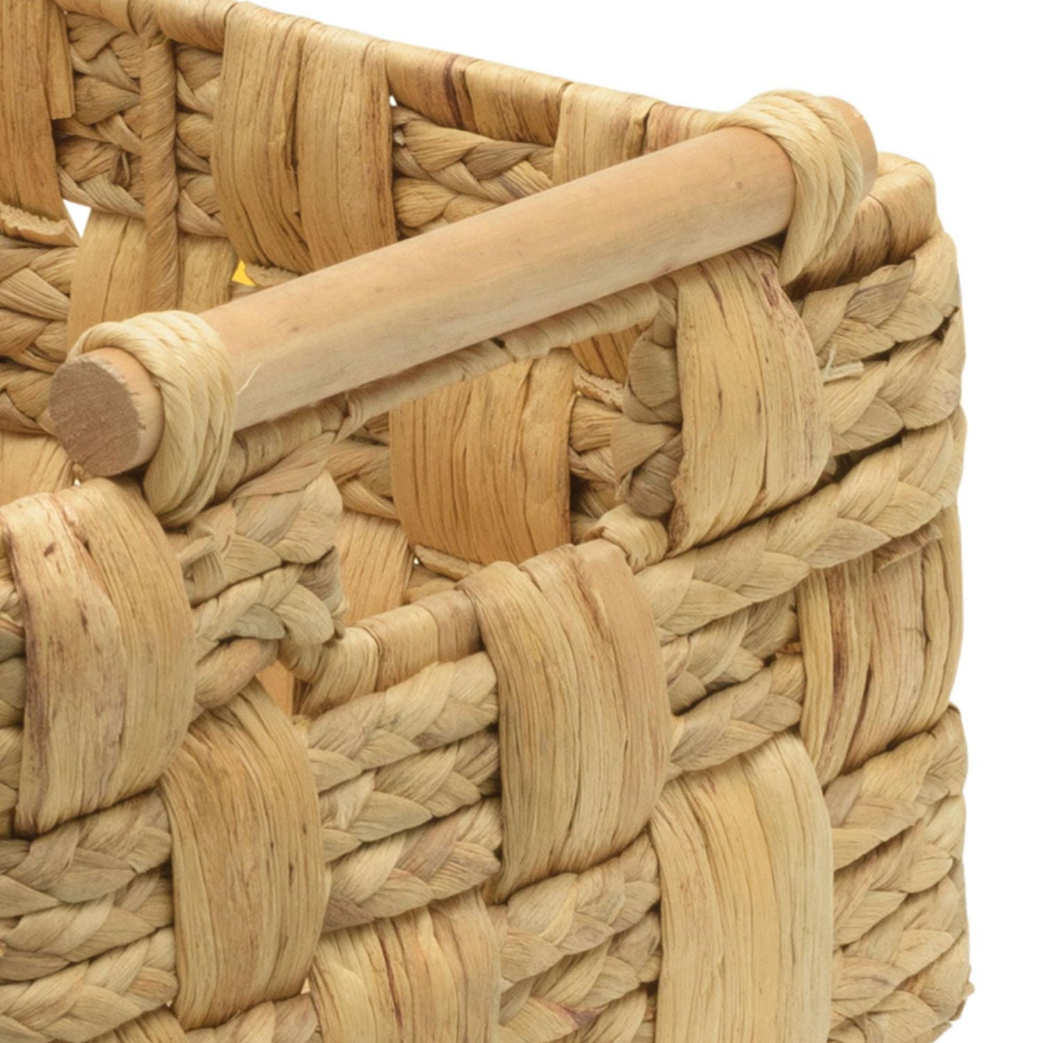 Zenna Home Panier de rangement tissé jacinthe d'eau et feuilles naturelles
