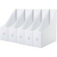 thumbnail image 1 of 5 Pieces Plastic Magazine Rack, Magazine Holder Storage, White Plastic Magazine Holder, Foldable File Folder, for Office, Archiving and Storage, 1 of 4