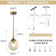 thumbnail image 3 of KCO Lighting Modern Gold Globe Pendant Light Kitchen Island Mid Century Amber Glass Hanging Lamp, 3 of 8