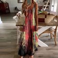 thumbnail image 2 of QIPOPIQ Robe Maxi Ample pour Femme à Col en V à Bretelles Spaghetti Sans Manches 4 Juillet Drapeau Américain Longue Robe Longueur au Sol avec Poches, 2 of 4