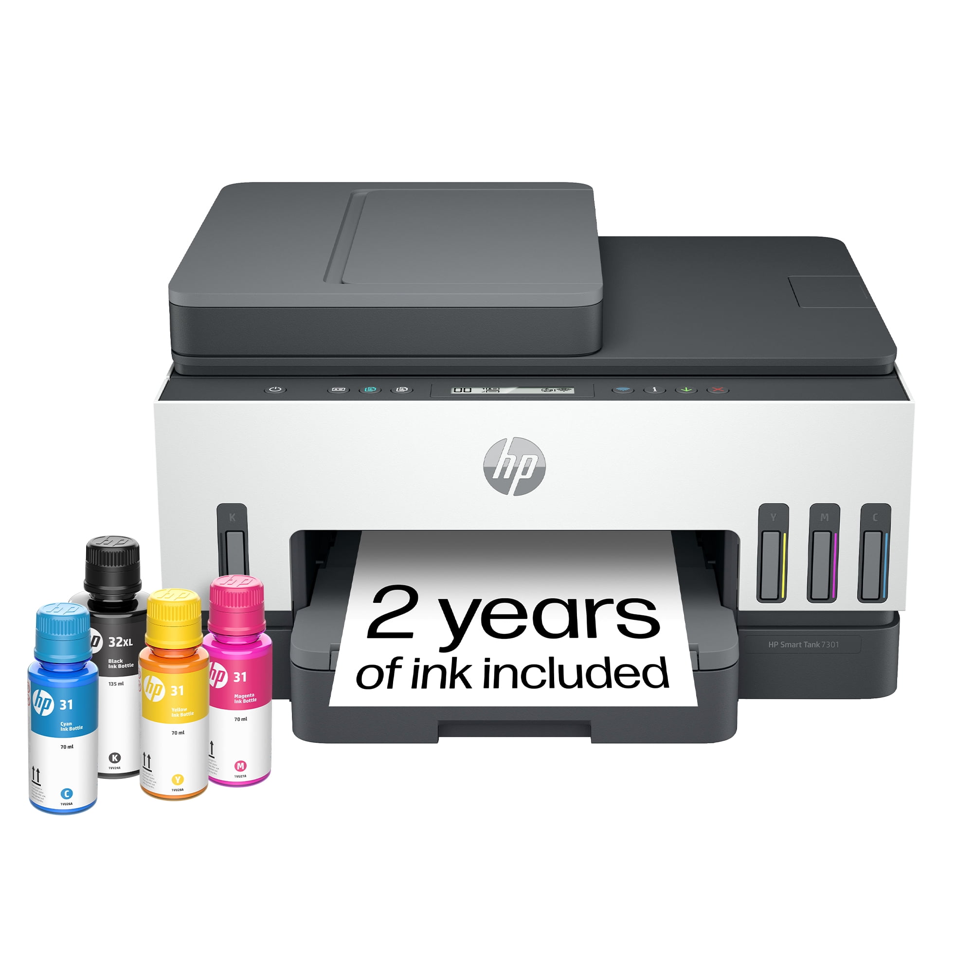 Imprimante tout-en-un sans cartouche HP Smart Tank 7301 sans fil avec 2 ans d'encre inclus