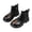 Black, variant on QHFBli Boys Girls High Top Combat Ankle Boots Lace Up Non Slip Side Zipper PU Leather Waterproof Snow Outdoor Hiking Shoes Black 11.5-12 Years