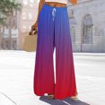 thumbnail image 2 of Sentmoon Sweat Pants for Women Plus Size Drawstring High Waist Casual Pants for Women with Pockets Loose Wide Leg Gradient Color Breathable Beach Pants for Women Fall Active for Tropical Vacation, 2 of 7